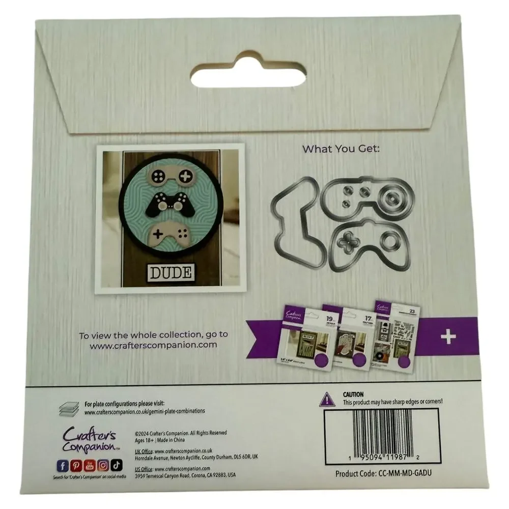 Crafters Companion Games Dude 10 Piece Paper Crafts Die Set